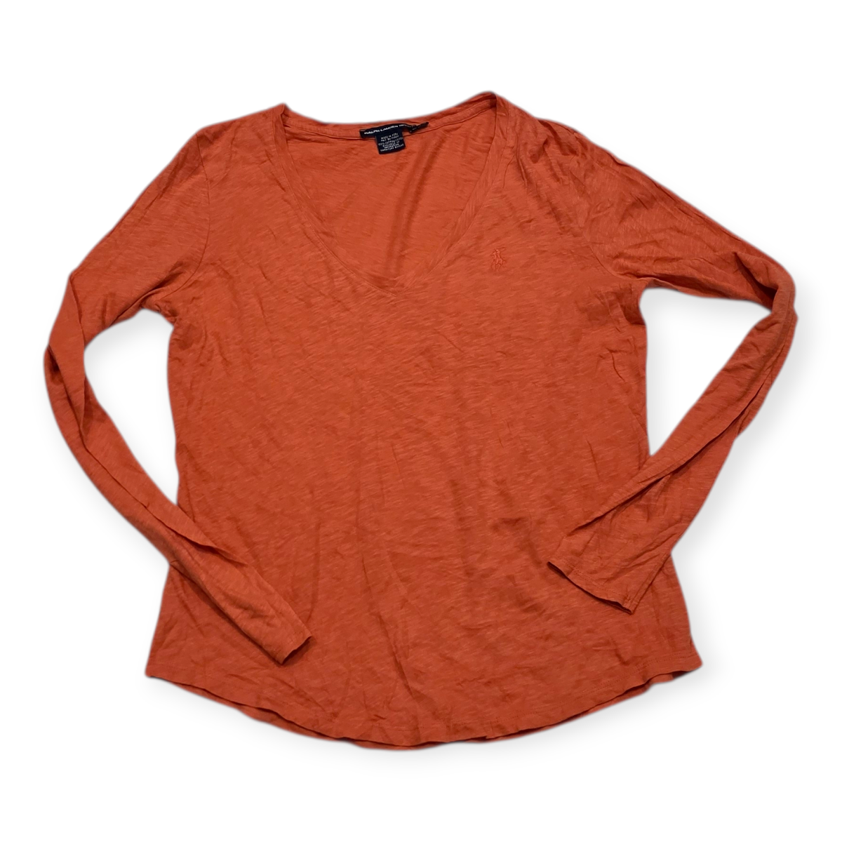 Playera Ralph Lauren Sport Grande L Color Naranja De Mujer