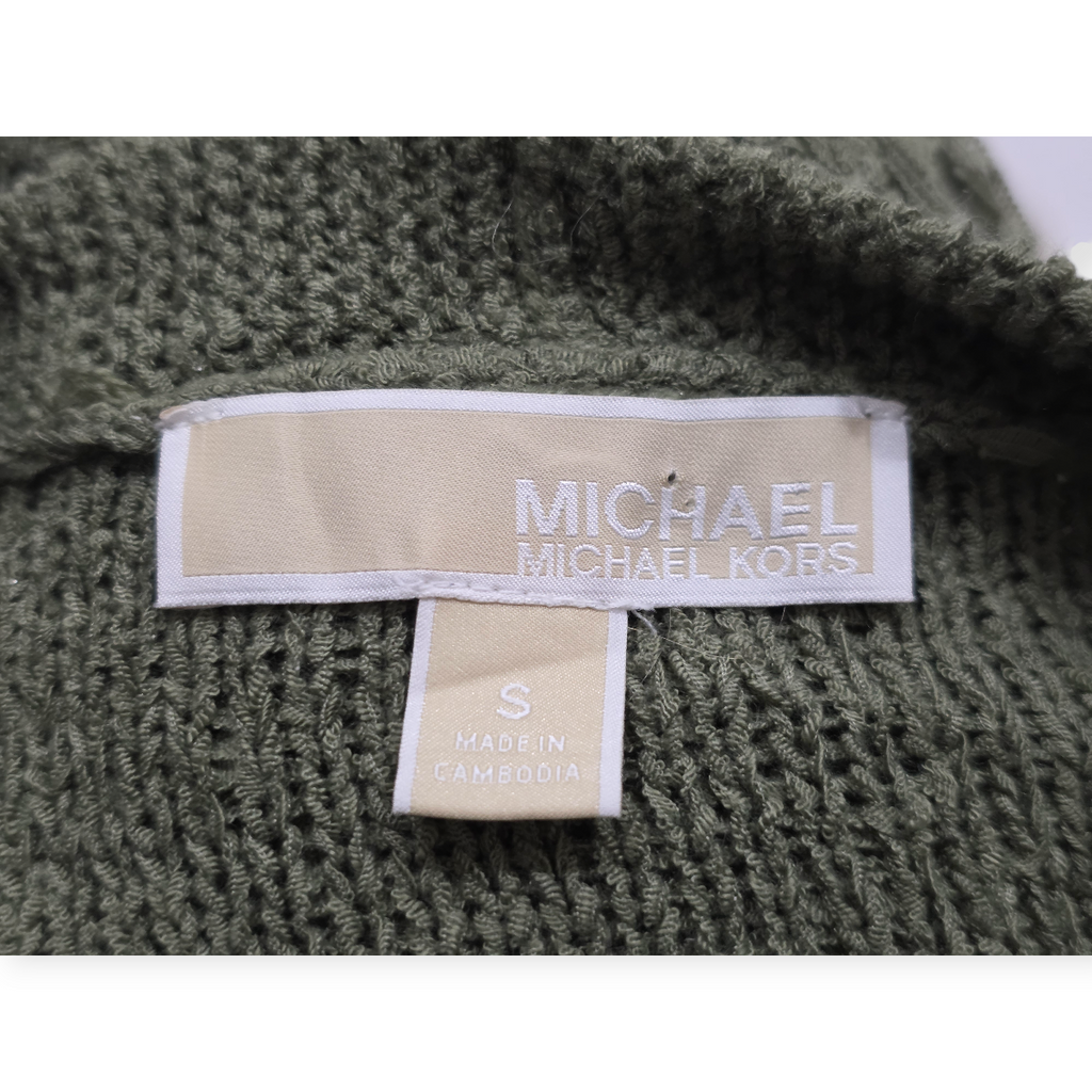 Cardigan Michael Kors Verde Flecos Tejido Calado Talla S