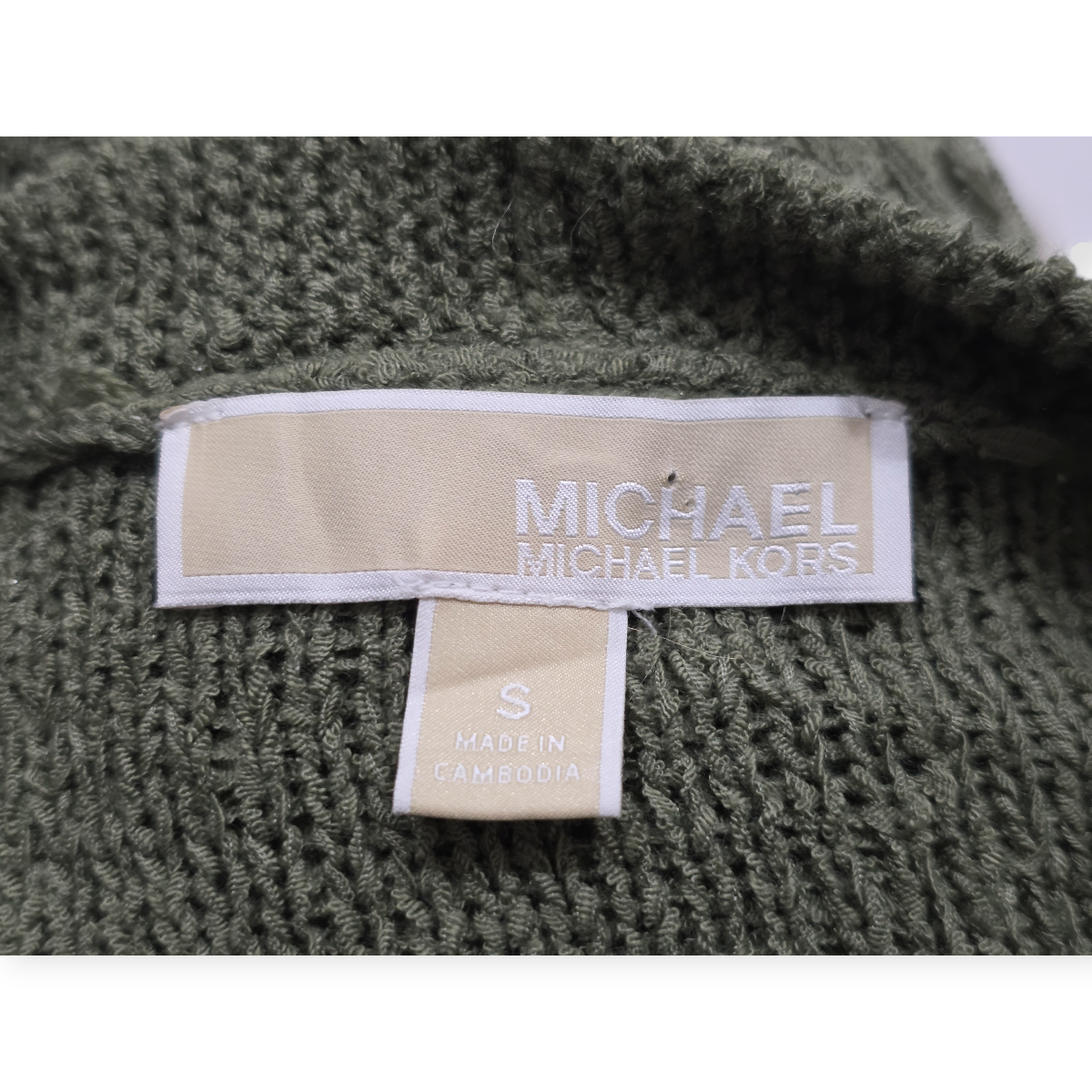 Cardigan Michael Kors Verde Flecos Tejido Calado Talla S