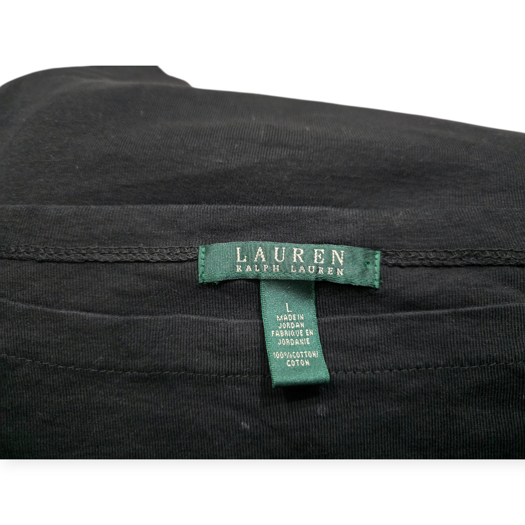 Playera Ralph Lauren De Mujer Grande L Manga Corta Negro
