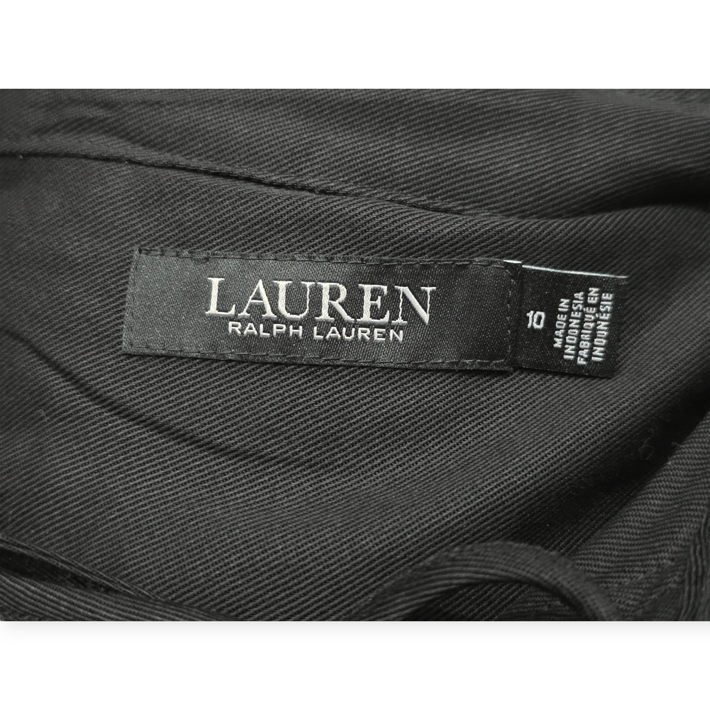 Vestido Camisero Negro Ralph Lauren 100% Lyocell Talla 10