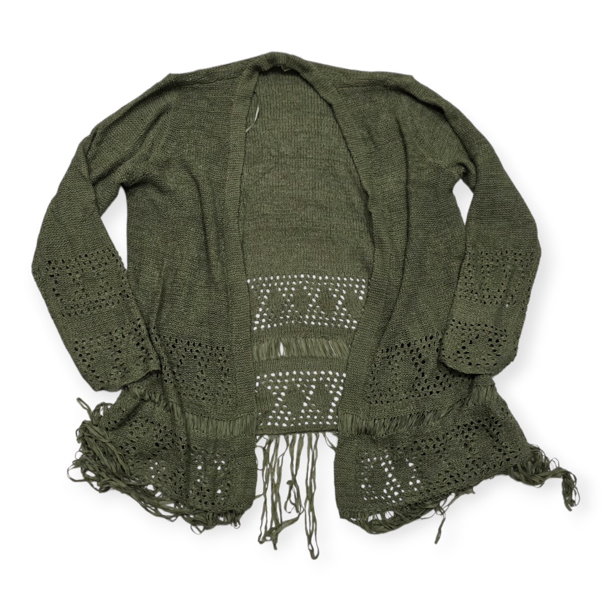 Cardigan Michael Kors Verde Flecos Tejido Calado Talla S