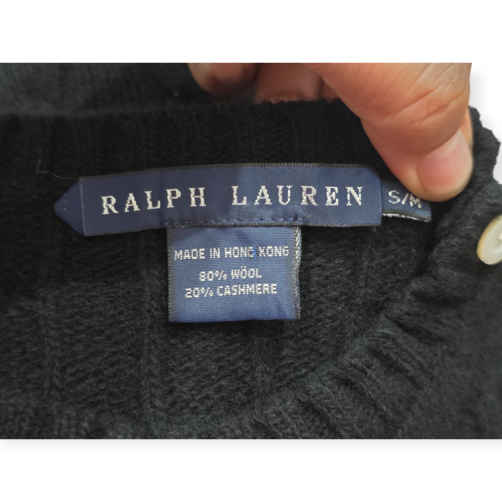 Poncho Suéter Ralph Lauren Lana/cashmere Negro S/m