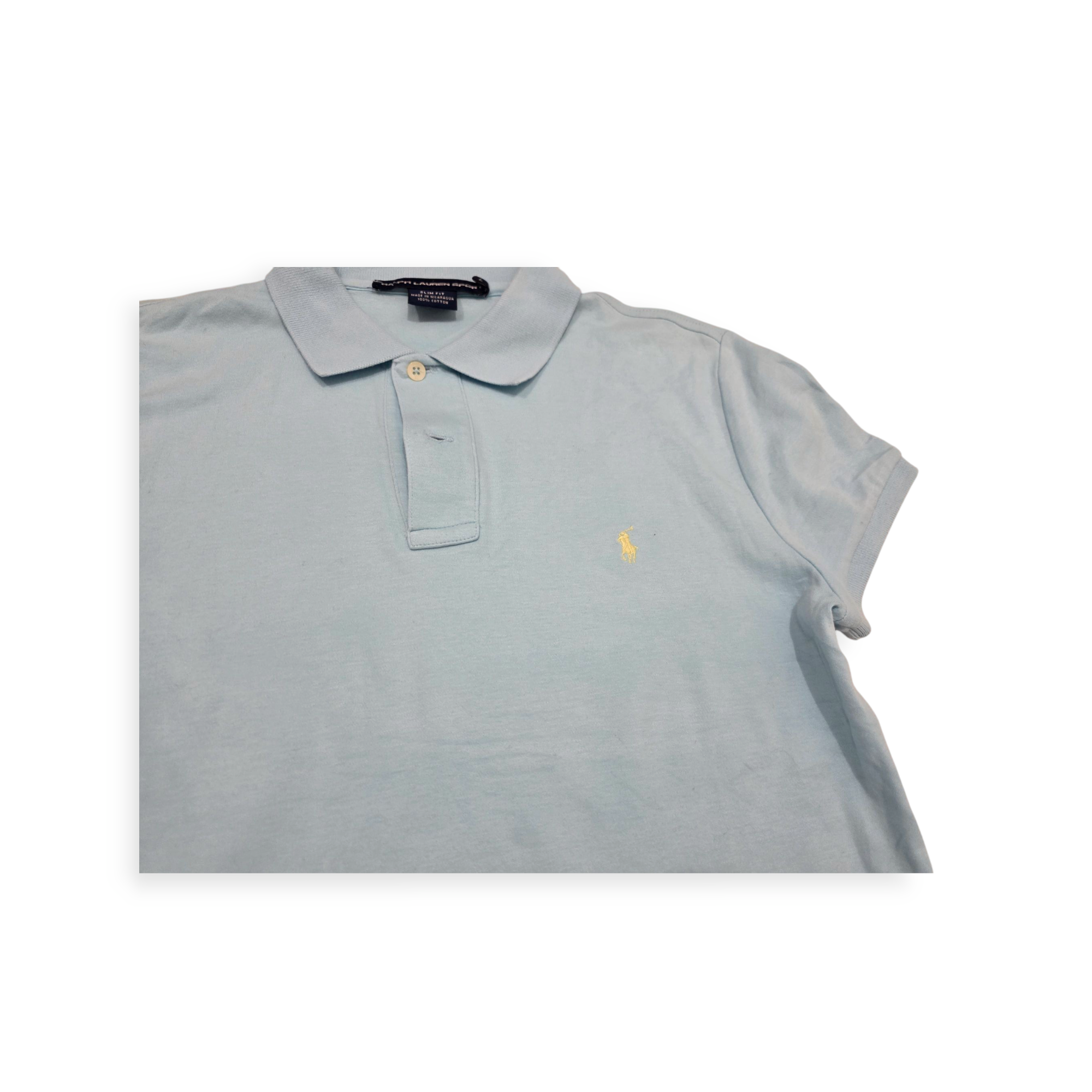 Playera Ralph Lauren Sport Grande L Azul Claro Poni Blanco