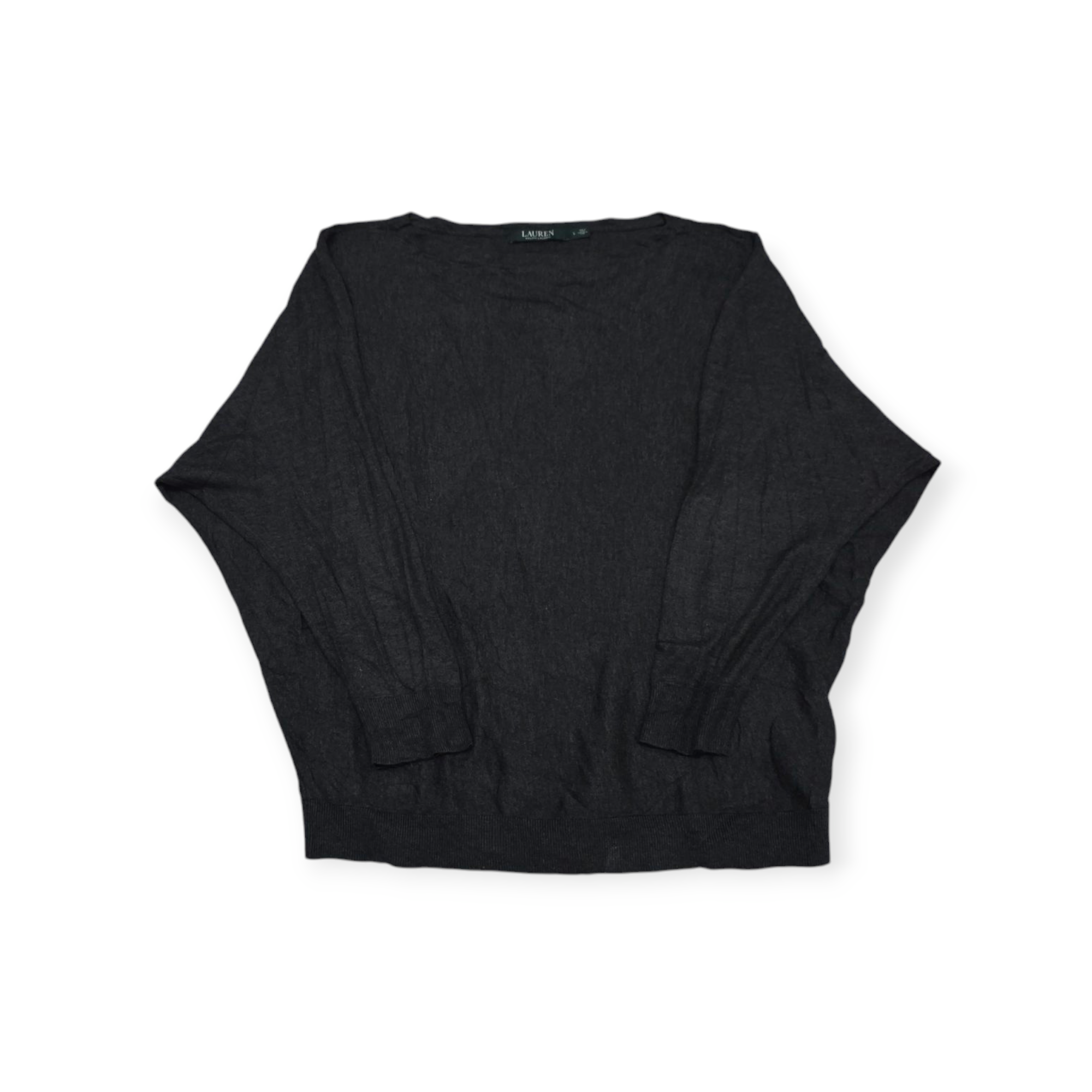 Blusa Ralph Lauren Grande L Gris Oscuro Manga Larga