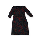 Vestido Manga Larga Ralph Lauren Talla 12 Verde Con Rojo