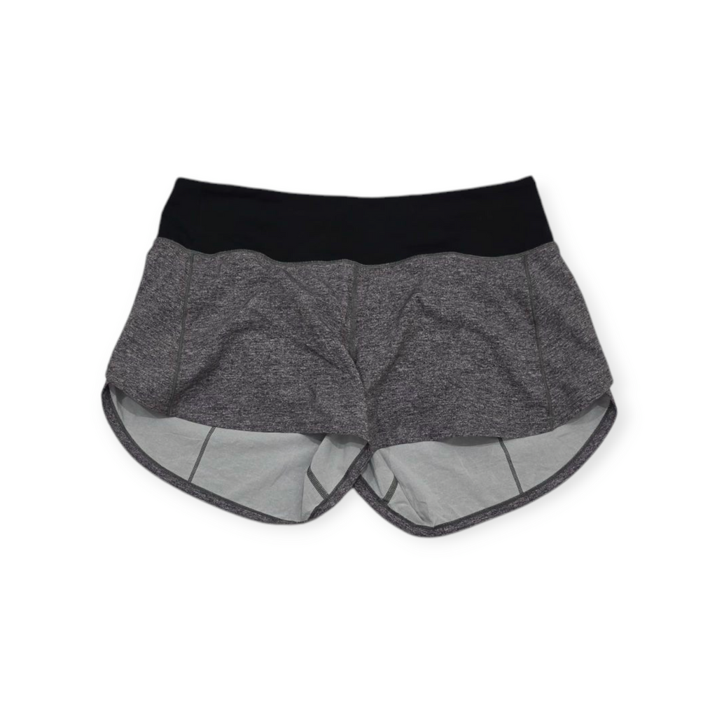 Short Lululemon Talla 8 Gris Jaspeado Con Negro