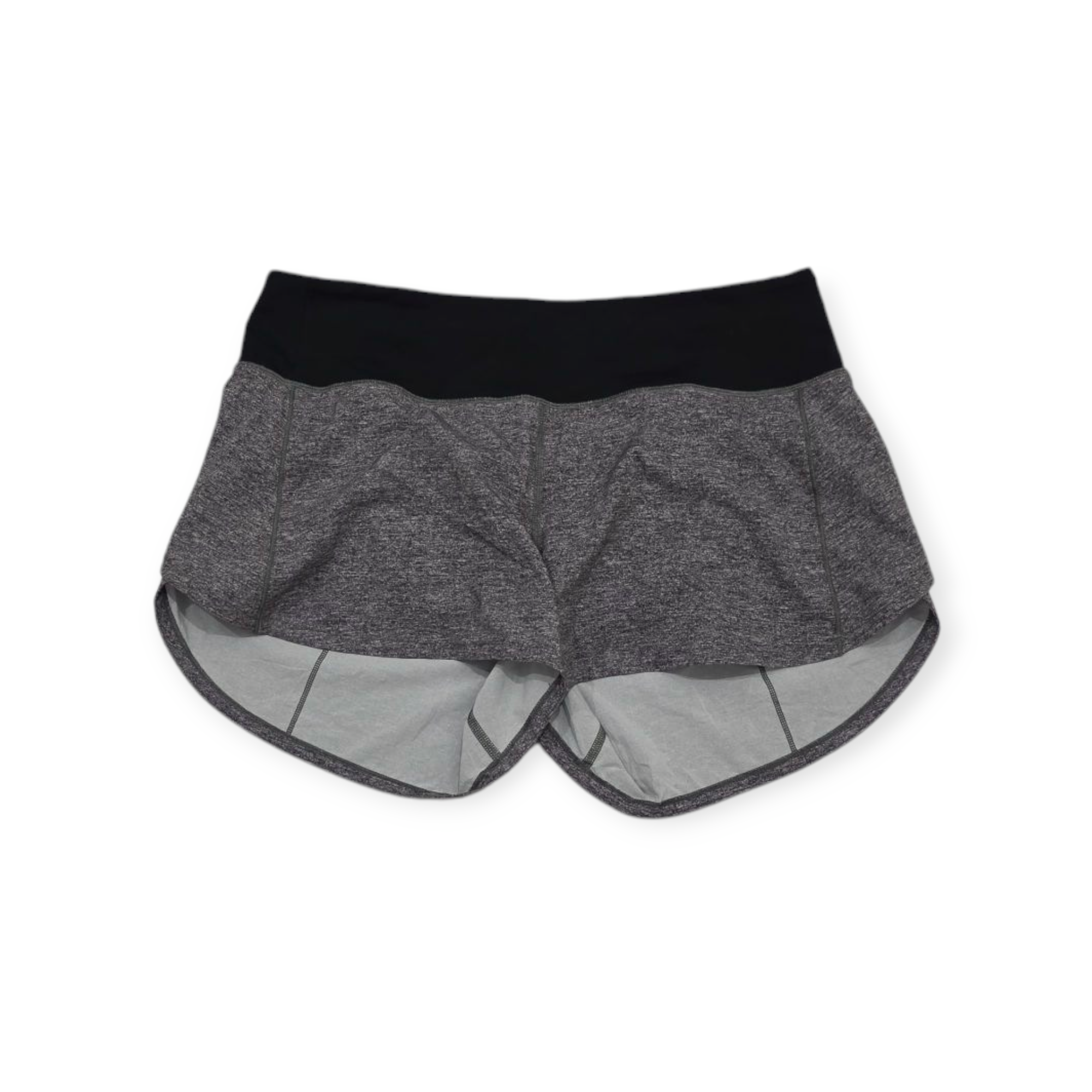 Short Lululemon Talla 8 Gris Jaspeado Con Negro