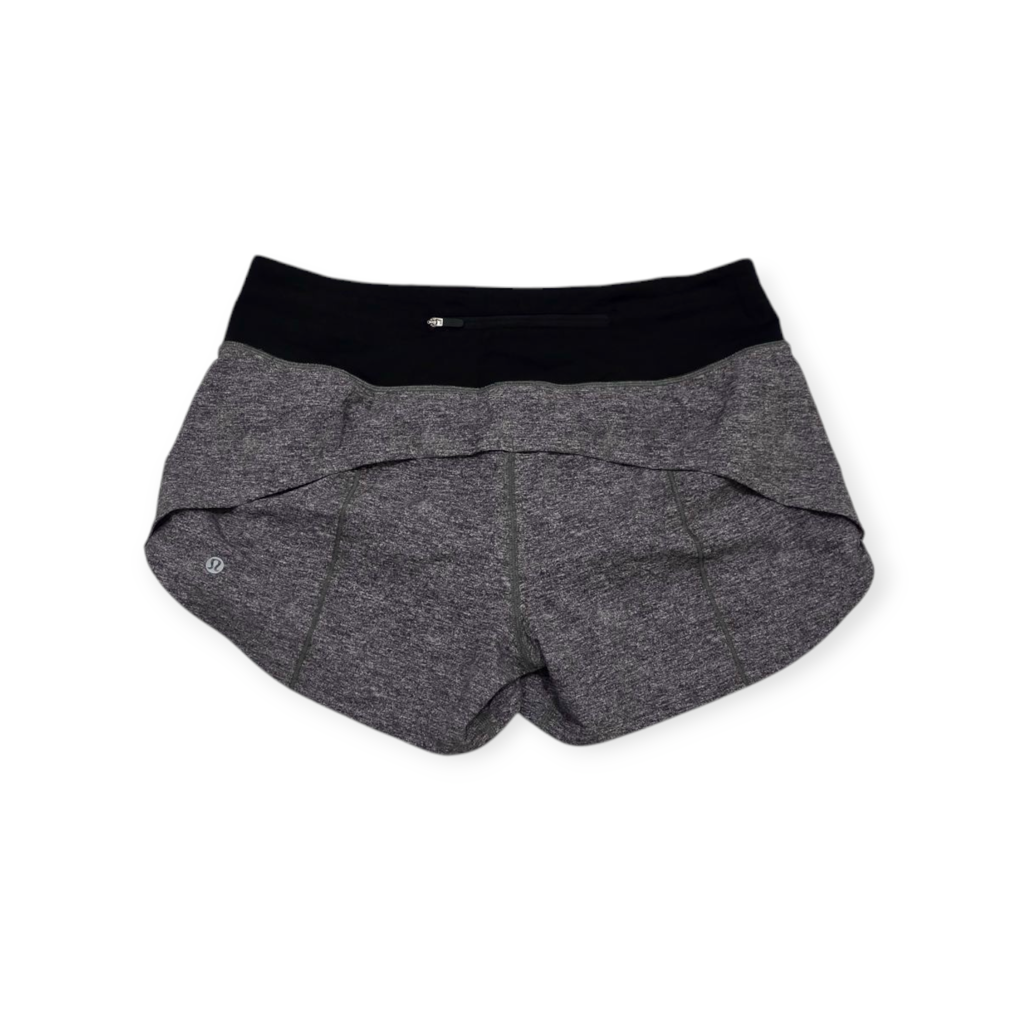 Short Lululemon Talla 8 Gris Jaspeado Con Negro