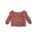 Blusa Michael Kors Talla 1x Coral Con Lineas Blancas