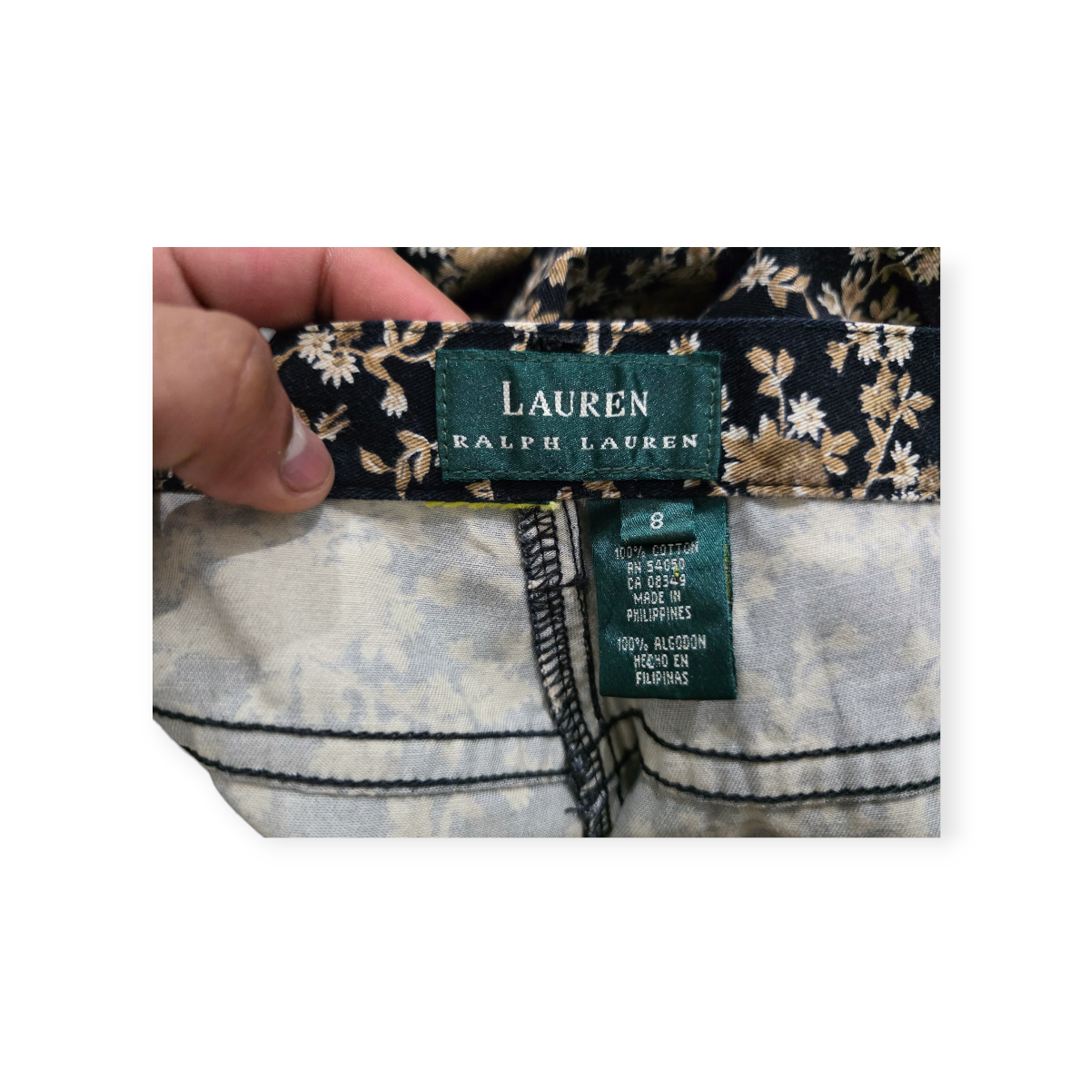 Pantalon Mujer Ralph Lauren Talla 8 Cafe Con Azul