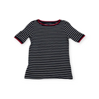 Playera Tommy Hilfiger Chico S Azul Rayada Con Blanco