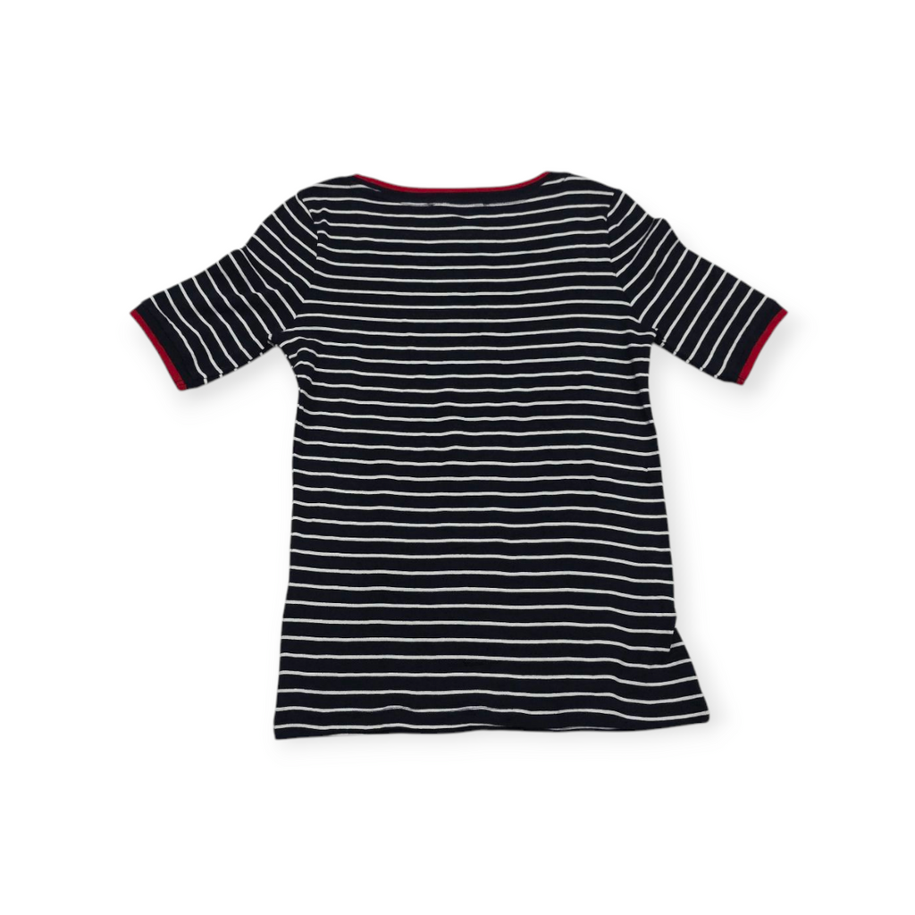 Playera Tommy Hilfiger Chico S Azul Rayada Con Blanco