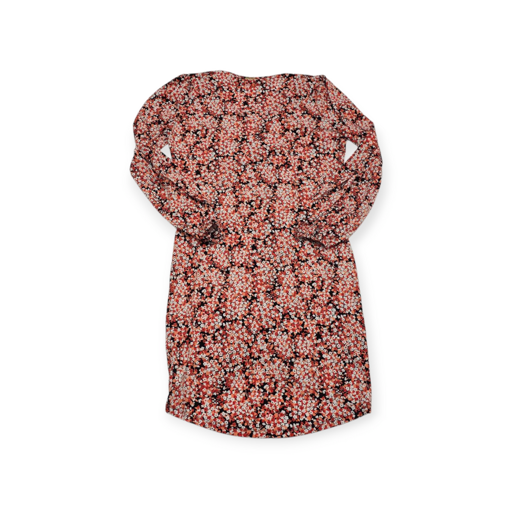 Vestido Michael Kors Grande L Floreada Coral Manga Larga