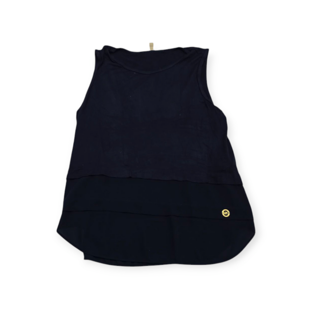 Blusa Michael Kors Azul Grande L Profundo Sin Mangas