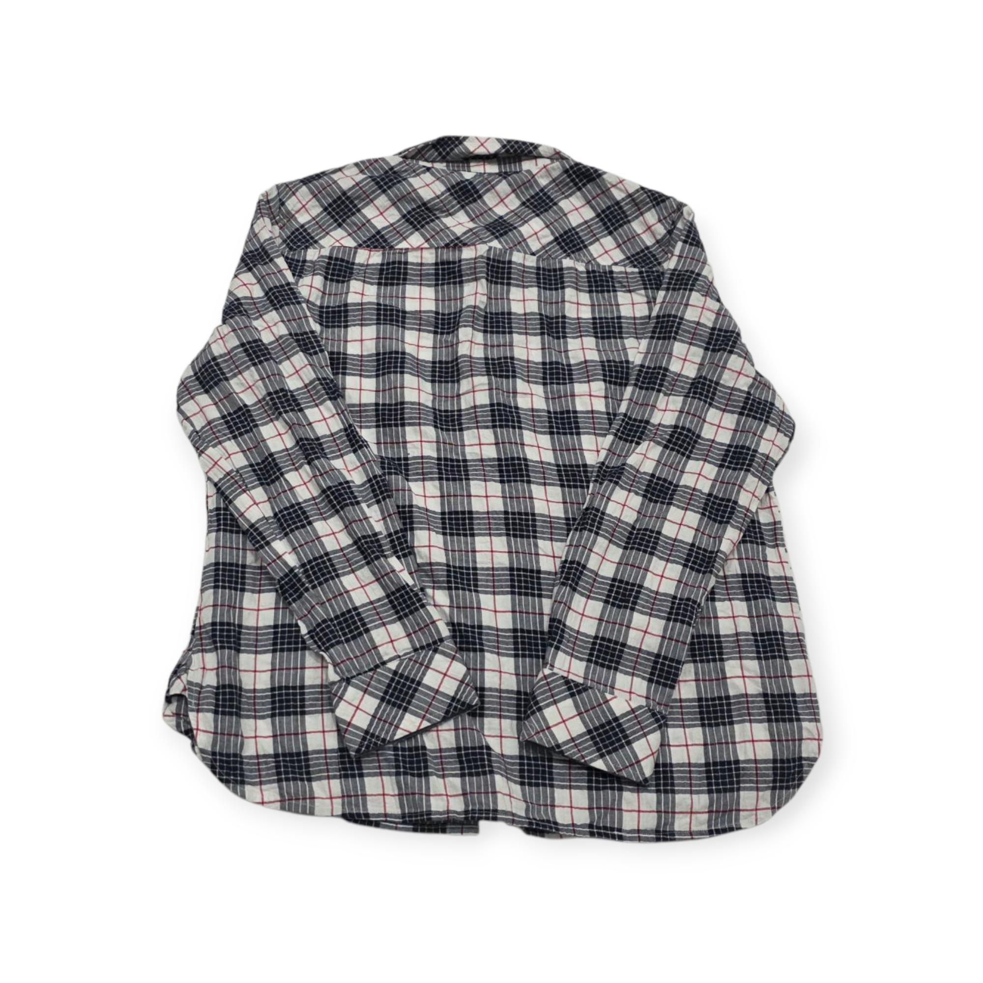 Camisa Tommy Hilfiger Xgrande Xl Cuadrada Gris Con Blanco