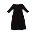 Vestido Ralph Lauren Talla 4 Negro Manga 3/4 C/ Figuras Vino