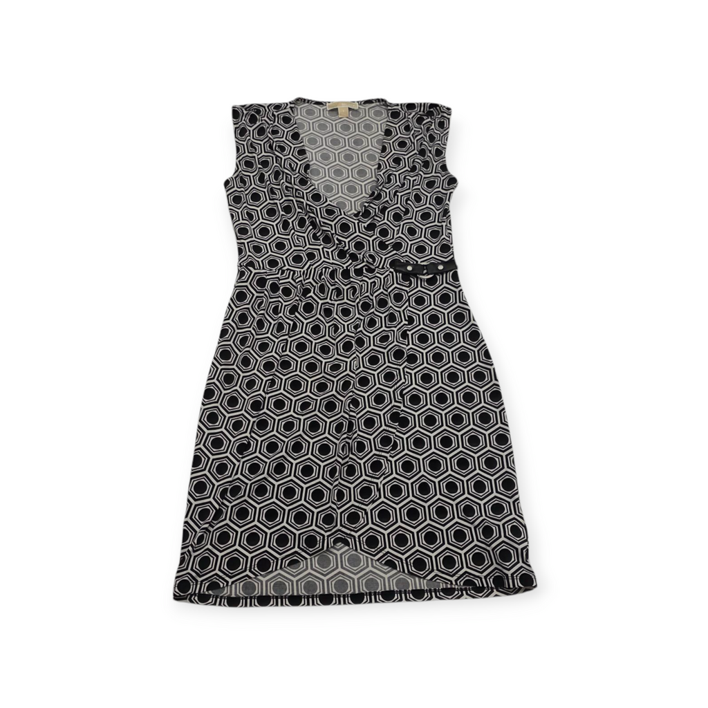 Vestido Michael Kors Chico S Gris Con Negro Sin Mangas