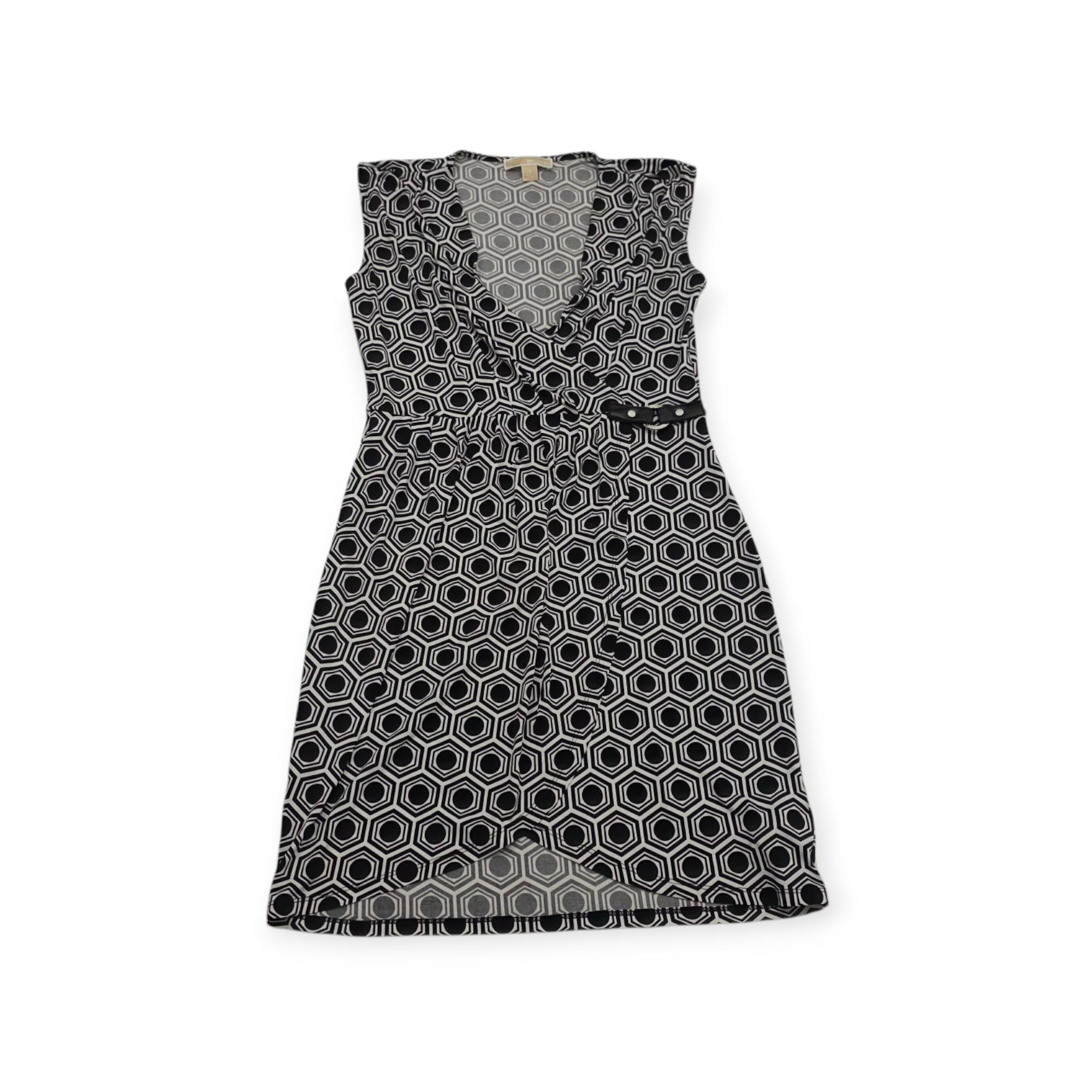 Vestido Michael Kors Chico S Gris Con Negro Sin Mangas
