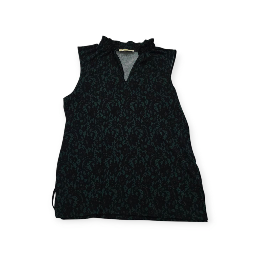 Blusa Michael Kors Grande L Verde Con Azul Sin Mangas