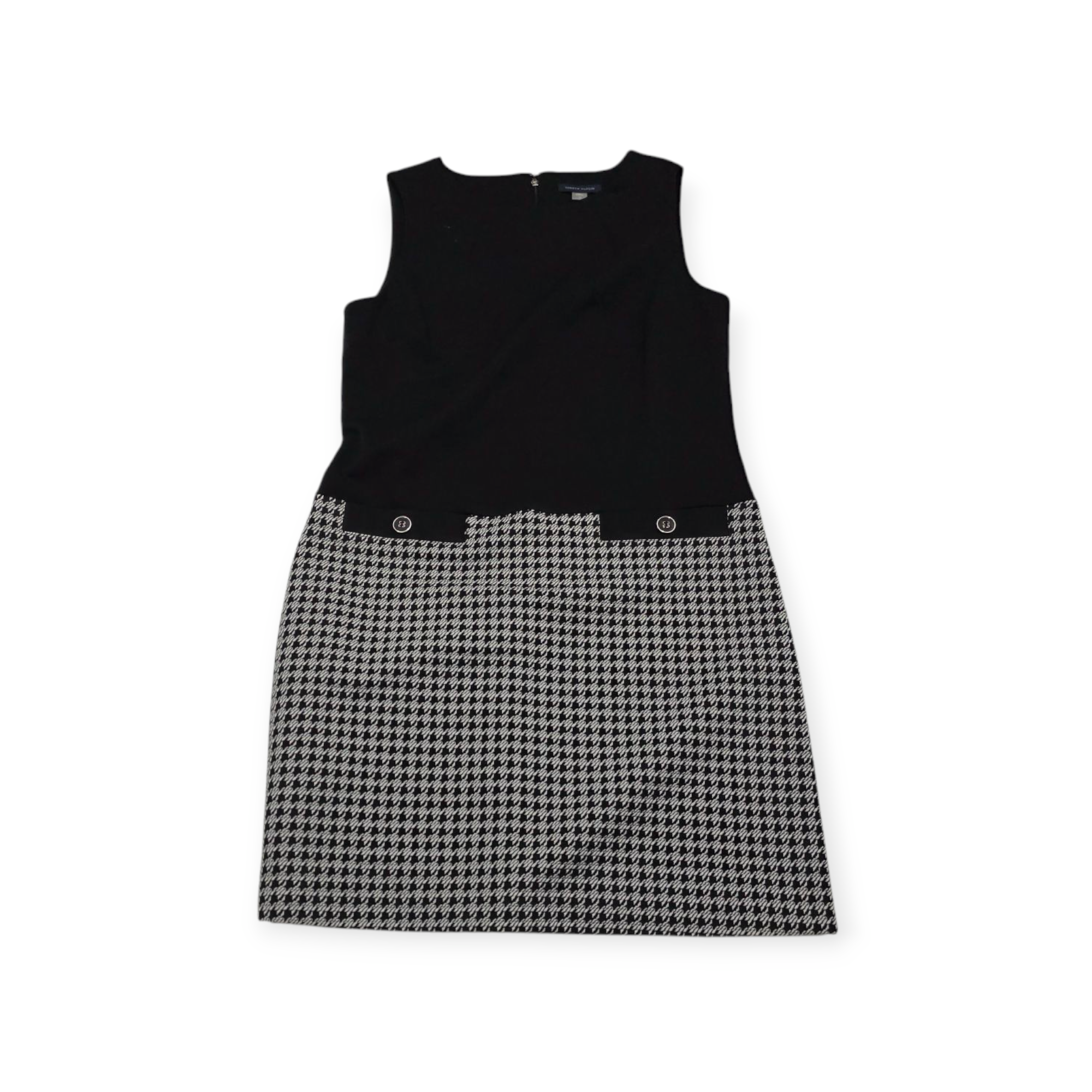Vestido Tommy Hilfiger Talla 12 Negro Con Gris Sin Mangas