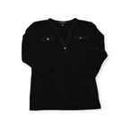 Playera Mujer Ralph Lauren Chico S Negro C/botones Plateados