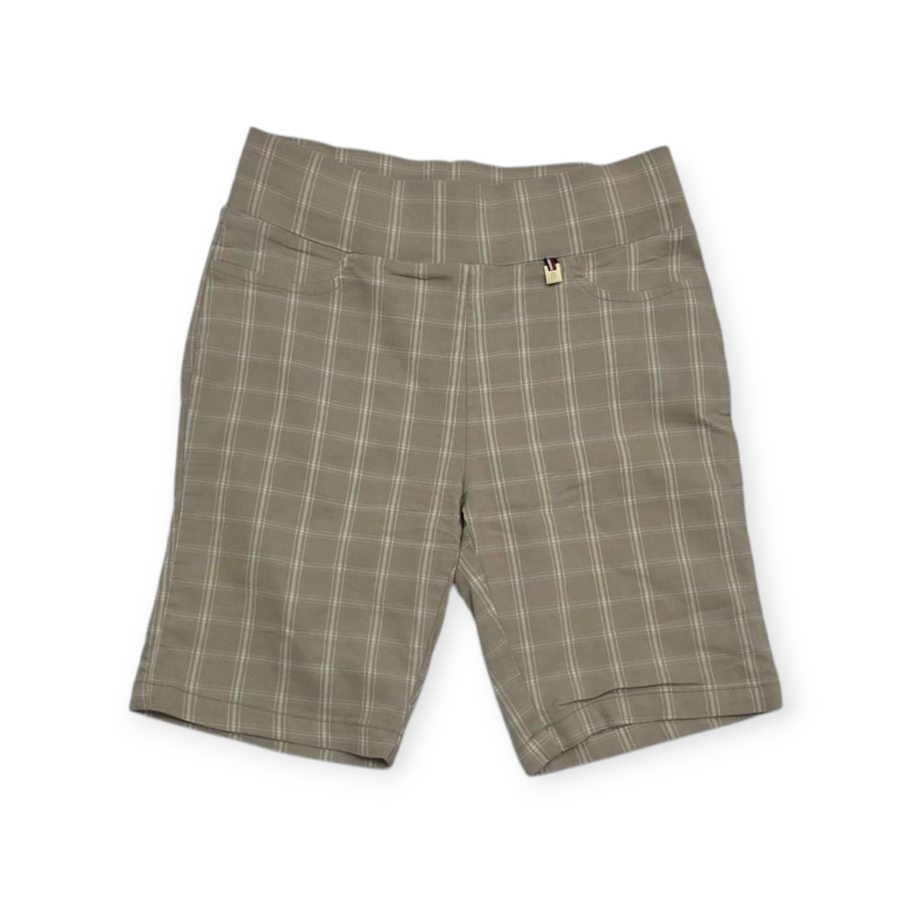 Short Tommy Hilfiger Talla 10 Color Cafe Claro Con Cuadros