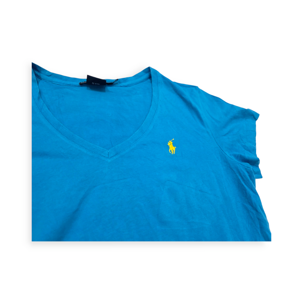 Playera Ralph Lauren Sport Grande L Azul Con Pony Amarillo