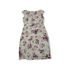 Vestido Ralph Lauren Talla 12 Color Perla Con Flores Violeta