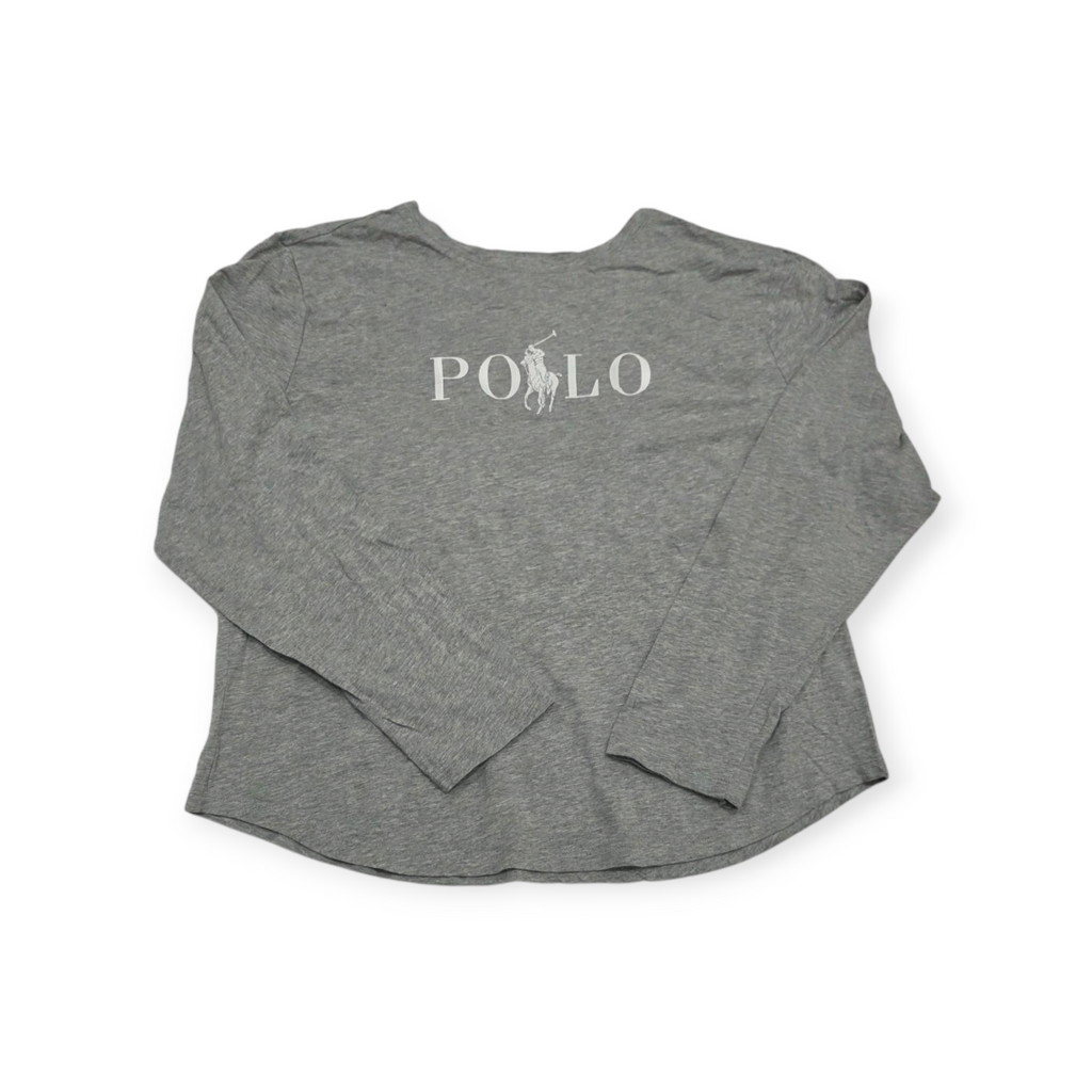Playera Polo Ralph Lauren Xgrande Xl Gris Claro Manga Larga