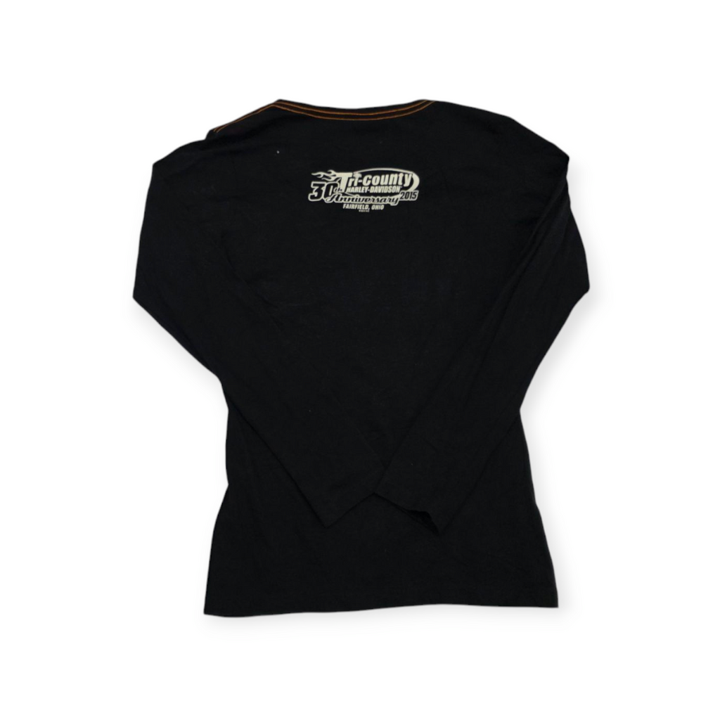 Playera Harley Davidson Grande L Manga Larga Color Negro