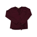 Blusa Michael Kors Mediana M Escotada Color Vino Manga Larga