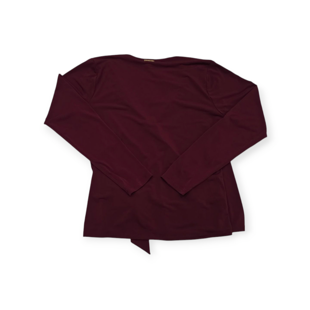 Blusa Michael Kors Mediana M Escotada Color Vino Manga Larga
