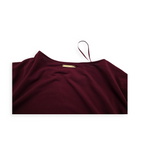 Blusa Michael Kors Mediana M Escotada Color Vino Manga Larga