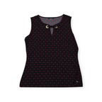 Blusa Tommy Hilfiger Mediana M Sin Mangas Roja Con Negro