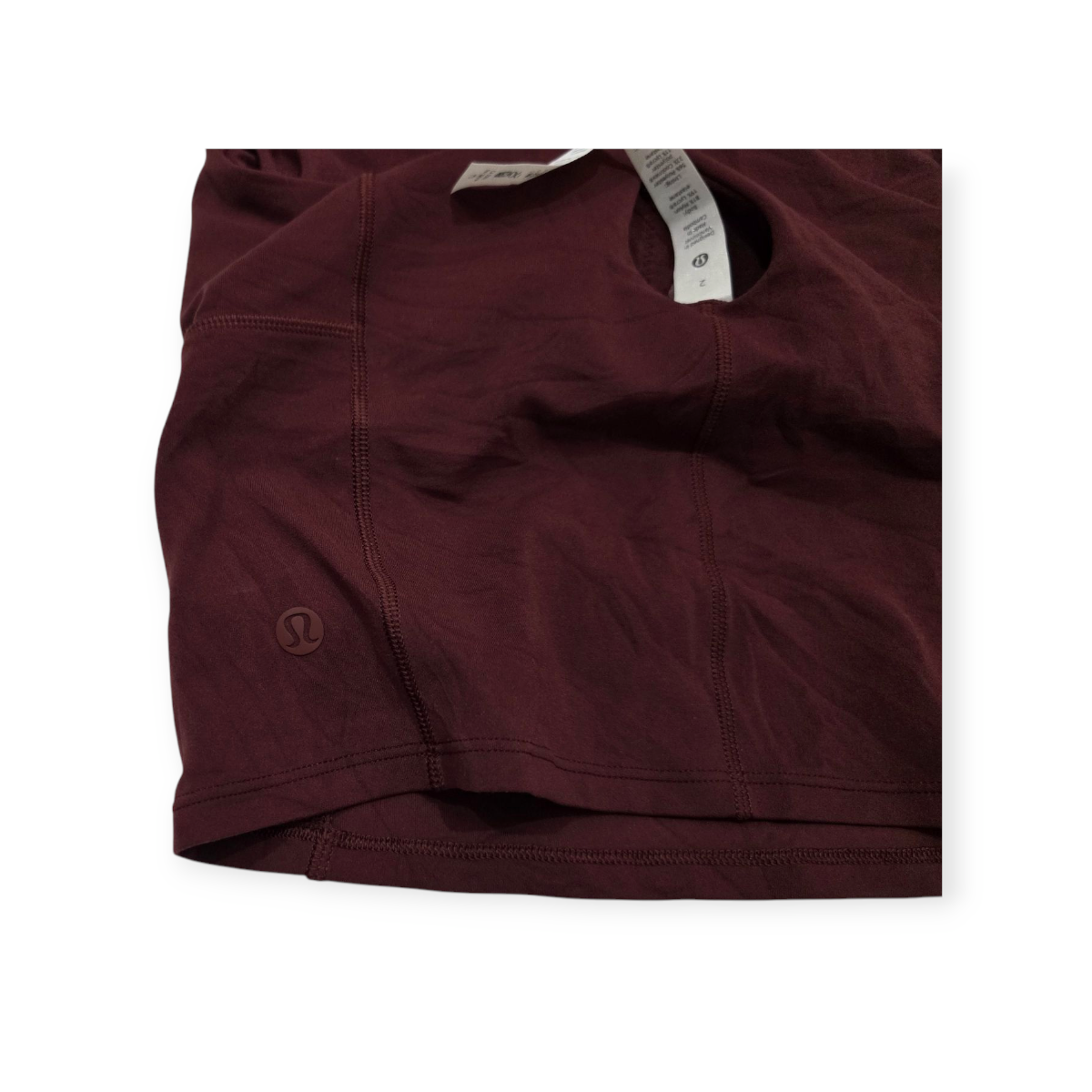 Playera Corta Lululemon Talla 2 Color Bordo