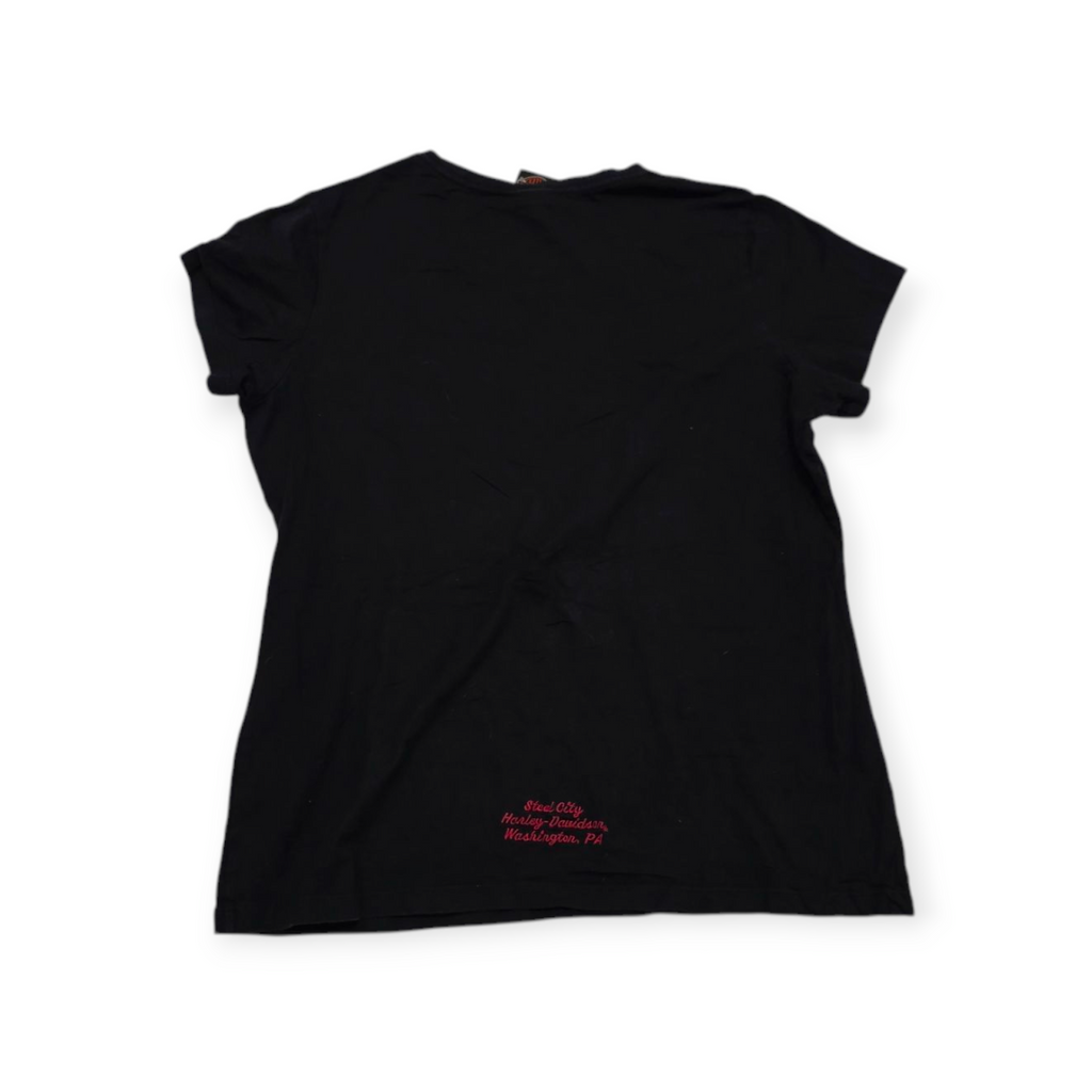 Playera Harley Davidson Xgrand Xl Negra Manga Corta De Mujer