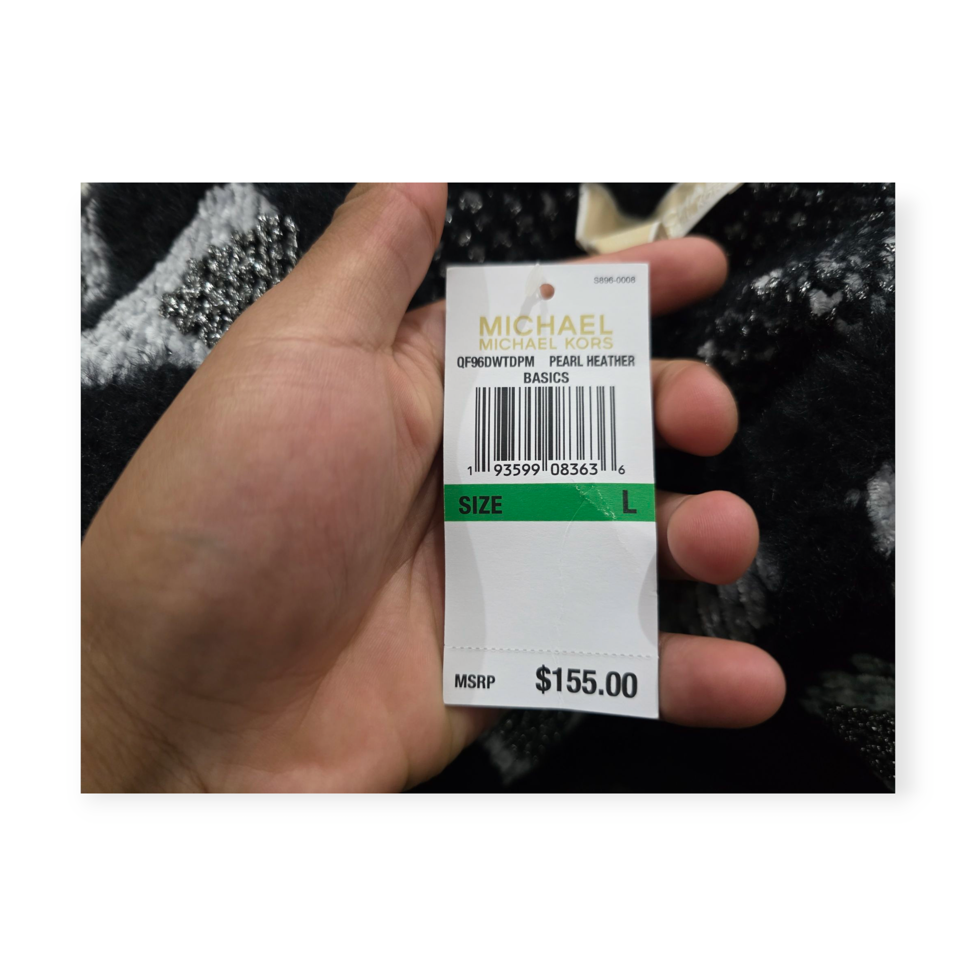 Sueter Michael Kors Grande L Animal Print Negro Con Gris