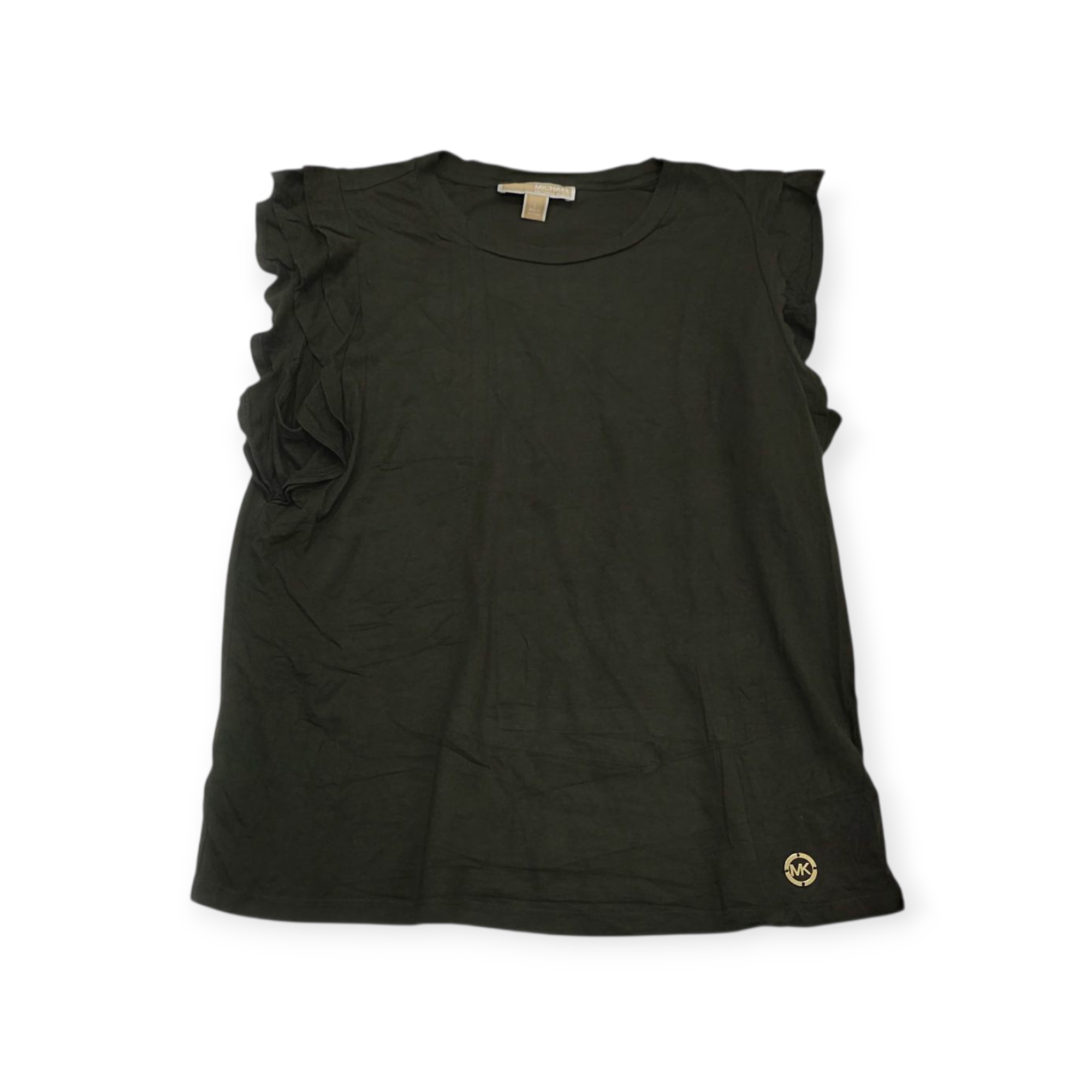 Blusa Michael Kors Grande L Verde Oscuro Manga Corta Amplia