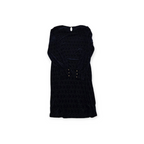 Vestido Ralph Lauren Mediana M De Terciopelo Azul Con Negro