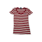 Playera Ralph Lauren Sport Chico S Rayada Roja Con Blanco