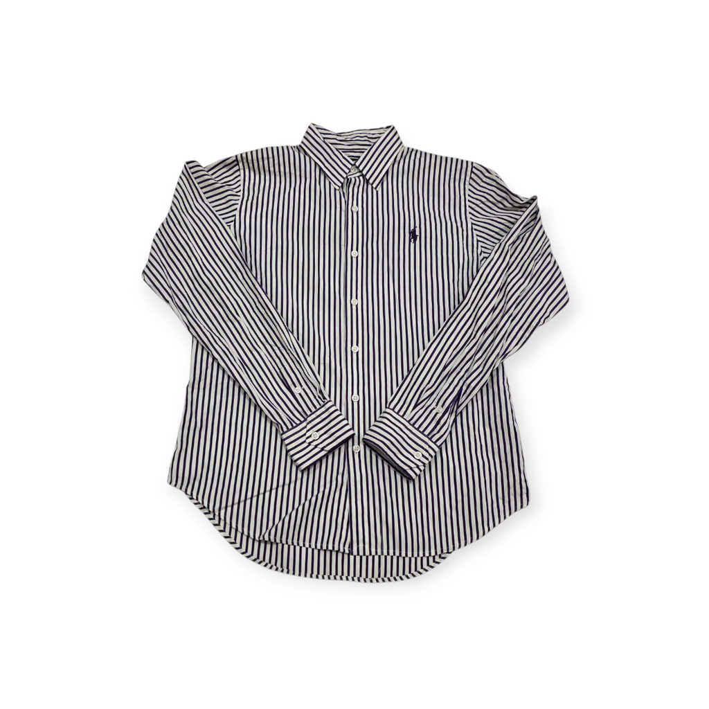 Camisa Ralph Lauren Sport Grande L Blanca Con Morado