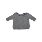 Blusa Michael Kors 2x Blanca Con Lineas Azules Manga 3/4