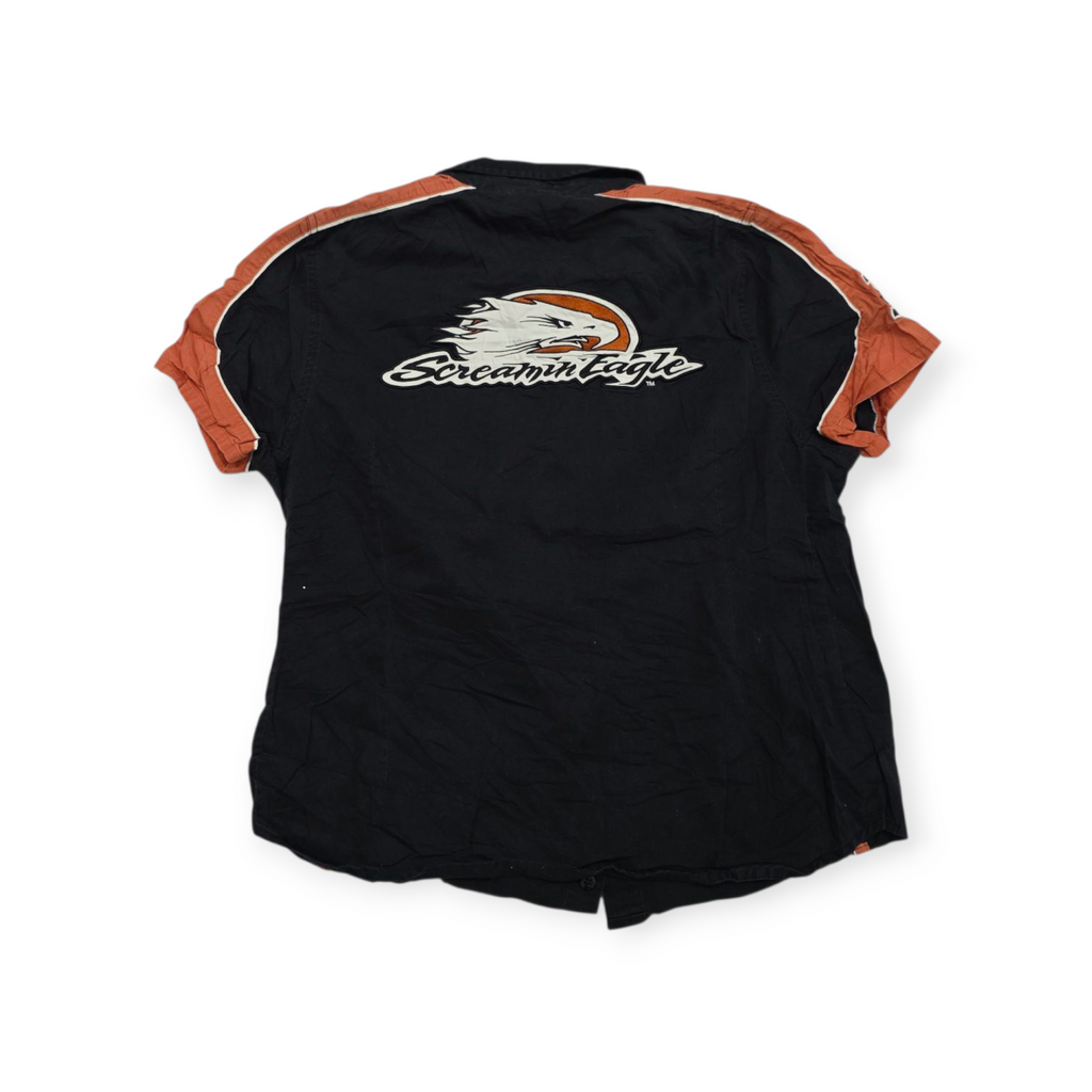 Camisa Harley Davidson Talla 1w Negra Con Naranja