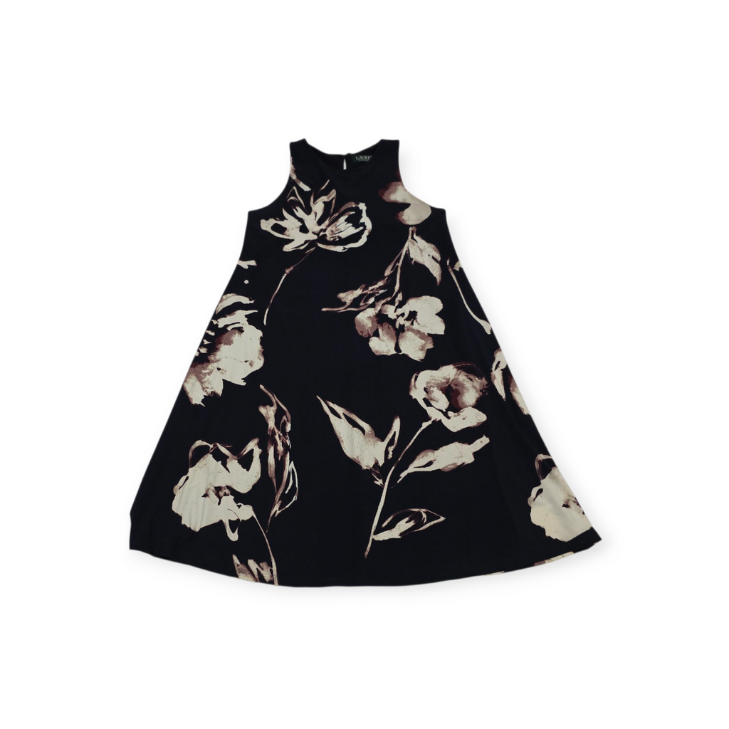 Vestido Ralph Lauren Talla 2 Azul Marino Con Flores