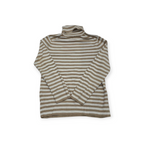 Sueter Tommy Hilfiger M Turtle Neck Blanco Con Cafe Rayado