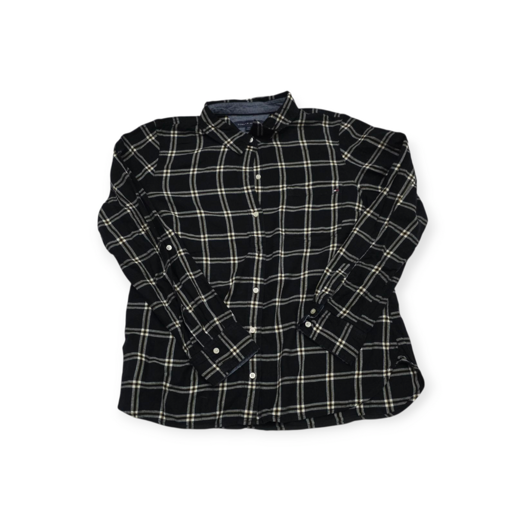 Camisa Tommy Hilfiger Grande L Negra Con Amarillo
