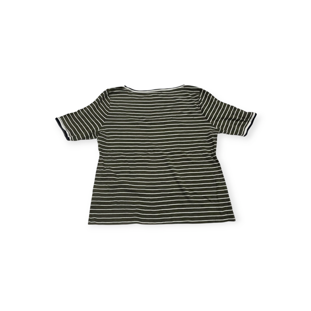 Playera Tommy Hilfiger Xgrande Xl Verde Con Lineas Blancas