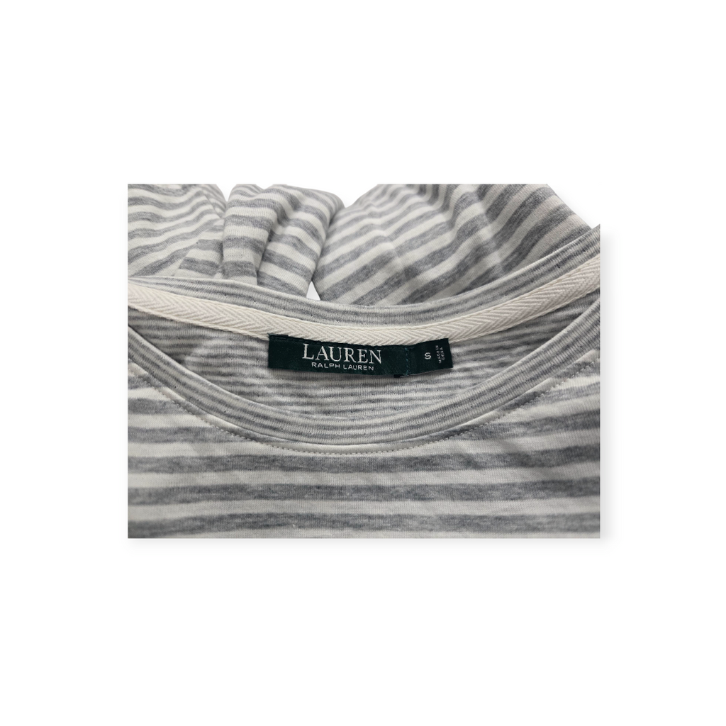Playera Ralph Lauren Chico S Gris Rayada Manga Larga