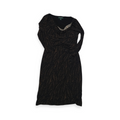 Vestido Ralph Lauren Cafe Con Negro Manga Larga Talla 6